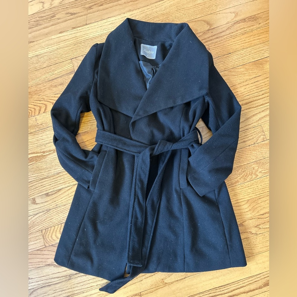 Wrap style coat with belt